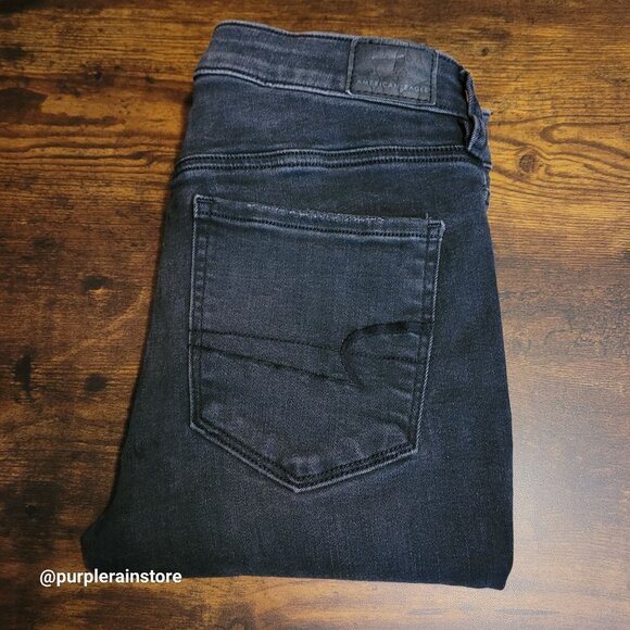 American Eagle Jeans 6 S Jegging Mid Rise Next Level Stretch Black Wash Denim - Picture 3 of 13